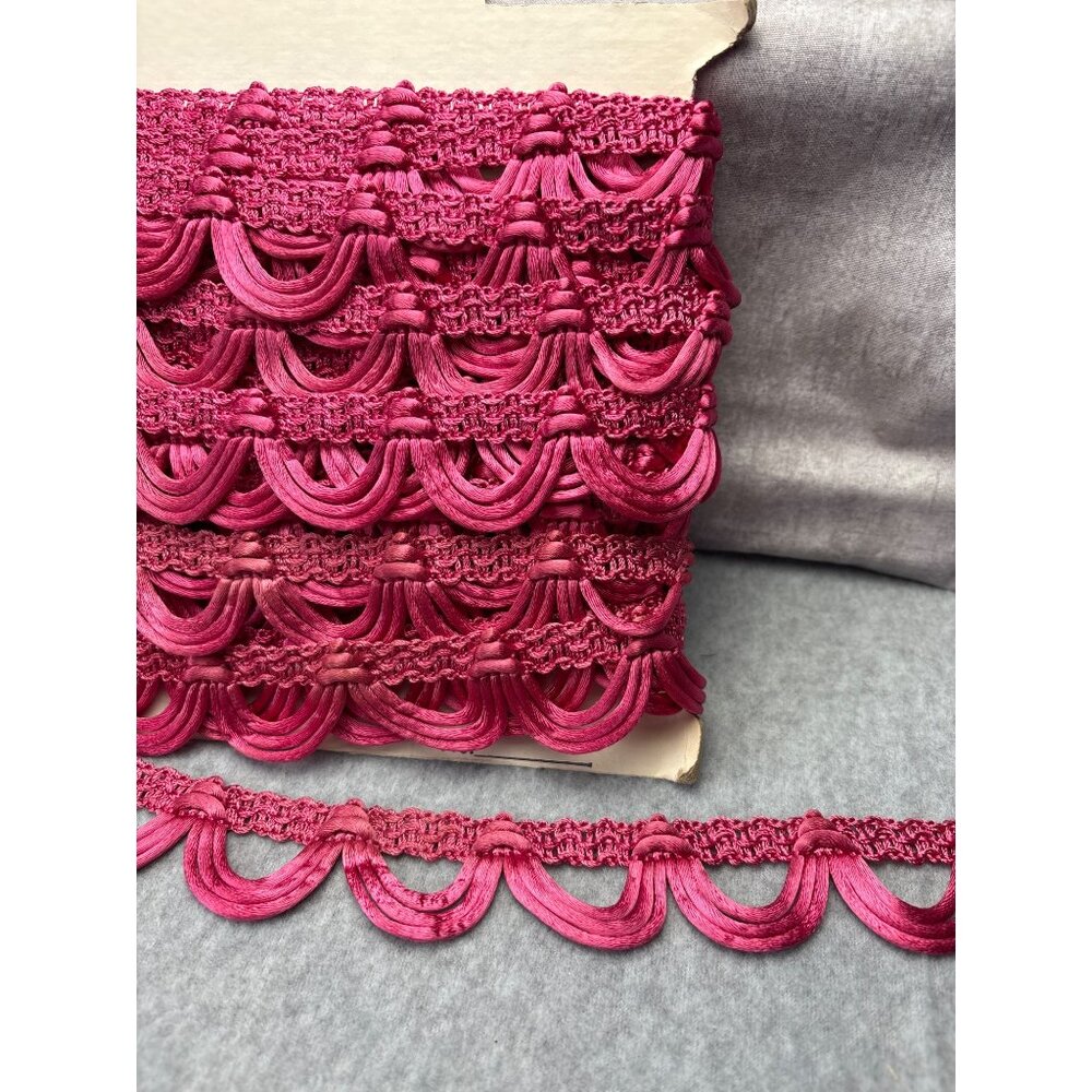 Pink Decorative Loop Trim Ribbon 1.25" x 1 yard